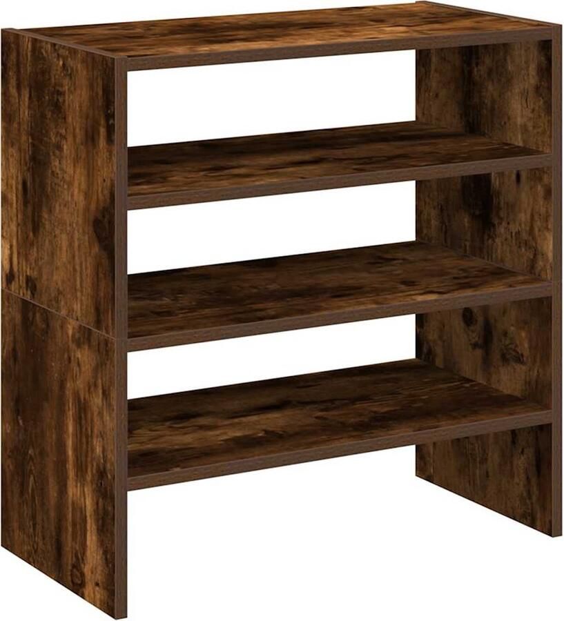 VidaXL Stapelbare Schoenenrekken Gerookt Eiken