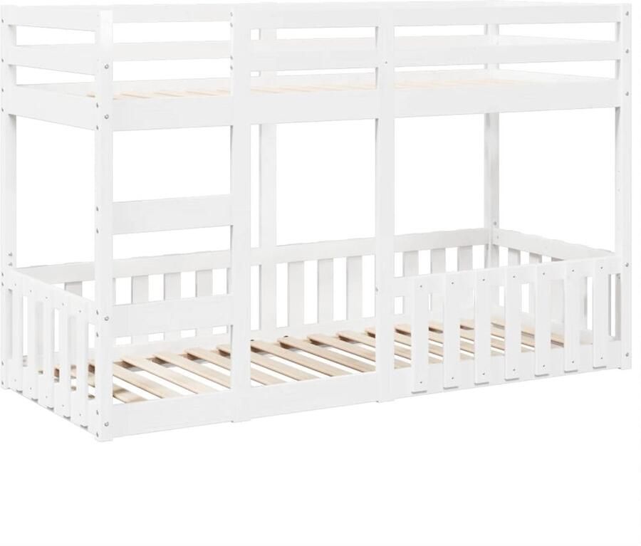 VidaXL -Stapelbed-75x190-cm-massief-grenenhout-wit - Foto 3