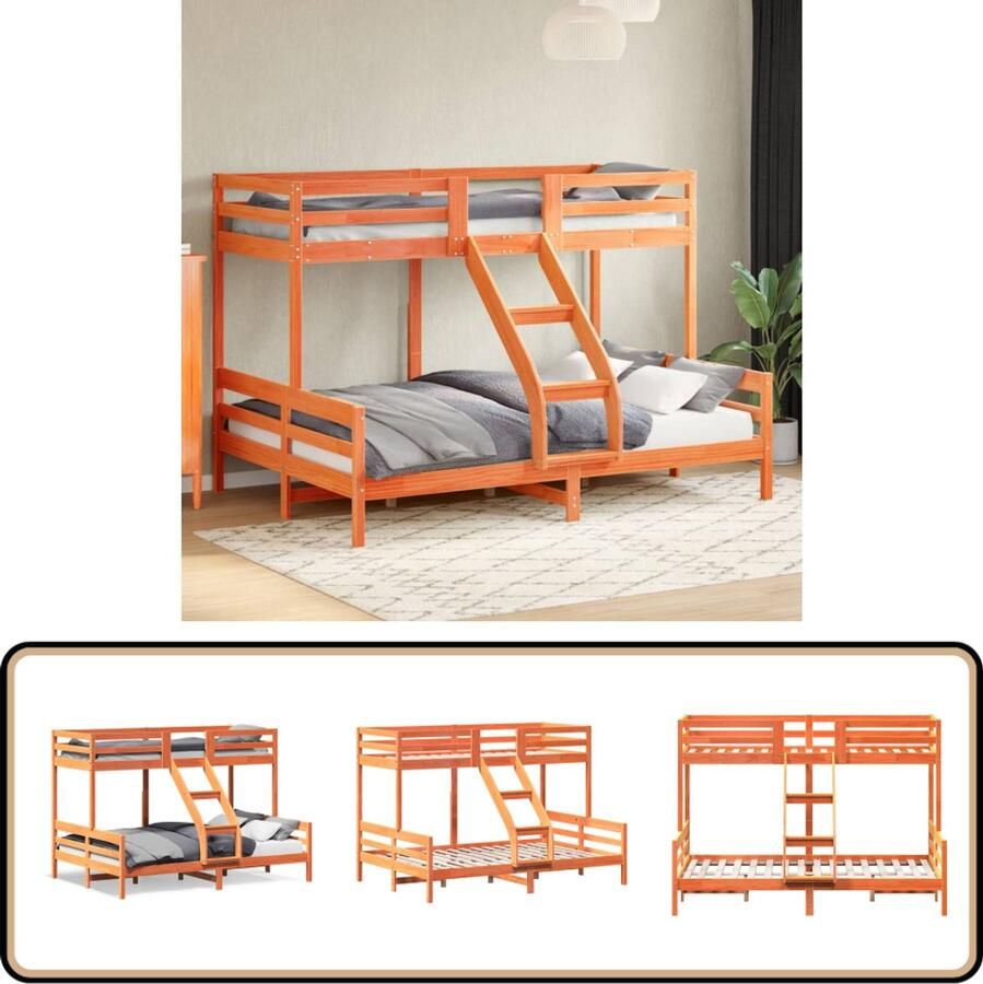 VidaXL Stapelbed Grenenhout 80x200 140x200 cm Stapelbed Houten Bed Grenenhout Bed Tweepersoons Bed Kids Bed