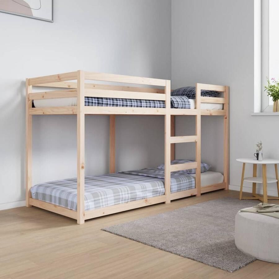 VidaXL Stapelbed Massief Grenenhout 75x190cm Stapelbed Houten Bed Kinderbed Tweepersoonsbed Slaapkamers Klein Appartement Budgetvriendelijk - Foto 2