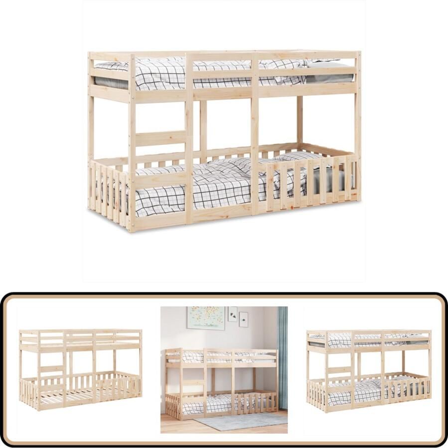 VidaXL Stapelbed massief grenenhout 80x200 cm