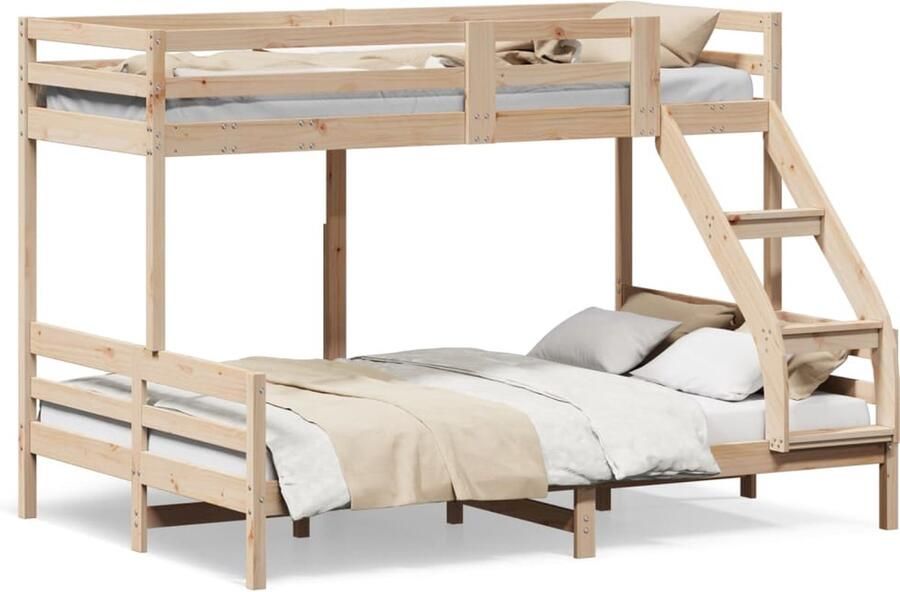 Vida XL Stapelbed massief grenenhout 80x200 140x200 cm SKU: V3207165 - Foto 6