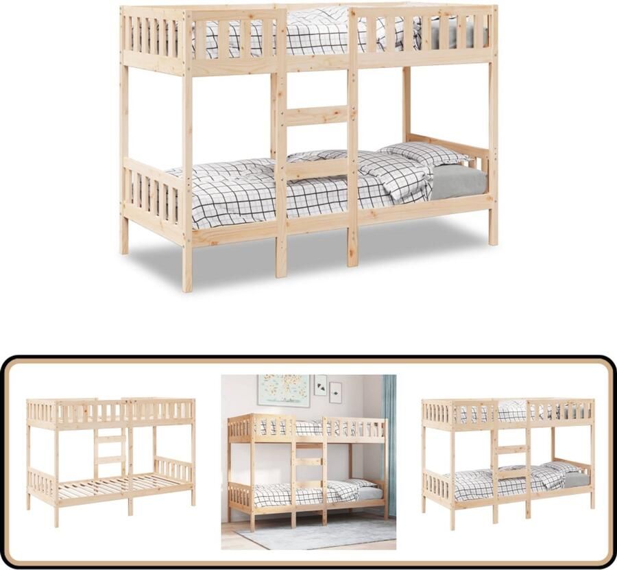 VidaXL Stapelbed massief grenenhout 90x190 cm
