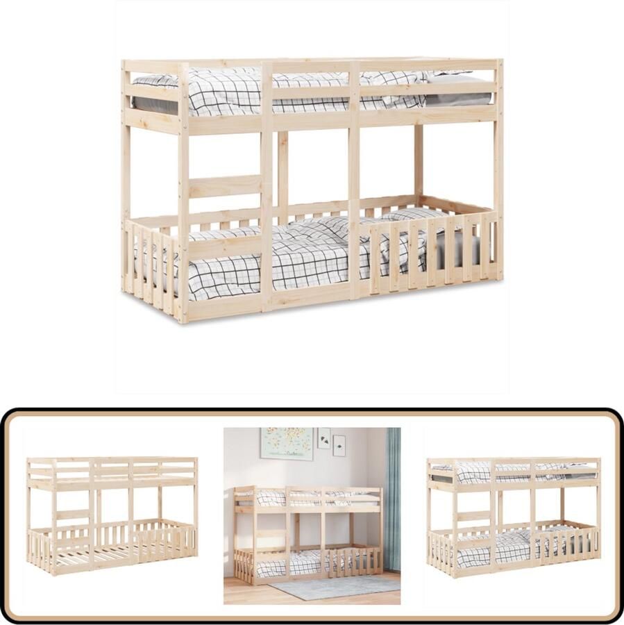 VidaXL Stapelbed massief grenenhout 90x190 cm