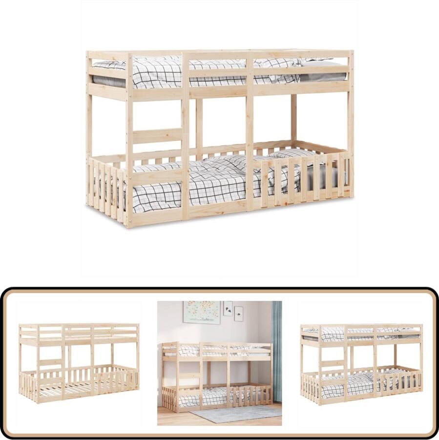 VidaXL Stapelbed massief grenenhout 90x200 cm