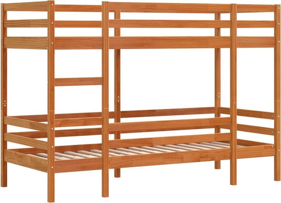 VidaXL Stapelbed massief grenenhout wasbruin 75x190 cm - Foto 2