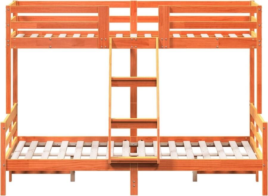 VidaXL -Stapelbed-massief-grenenhout-wasbruin-90x200 140x200-cm