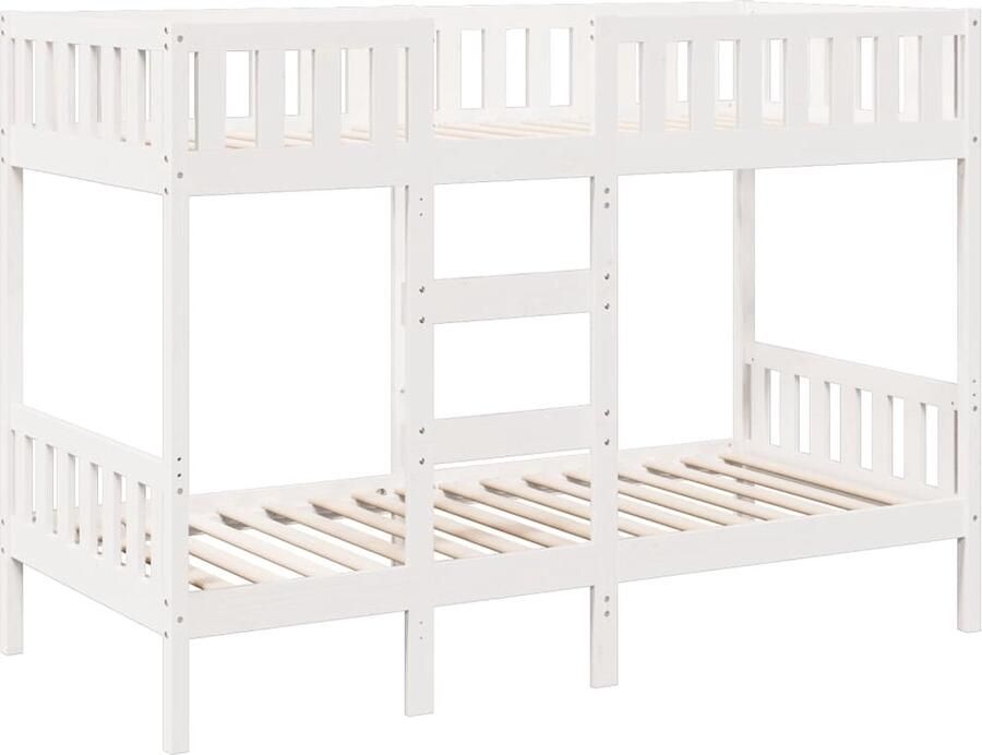 VidaXL Stapelbed massief grenenhout wit 80x200 cm