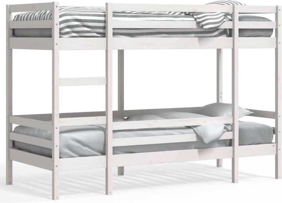 VidaXL Stapelbed massief grenenhout wit 90x200 cm