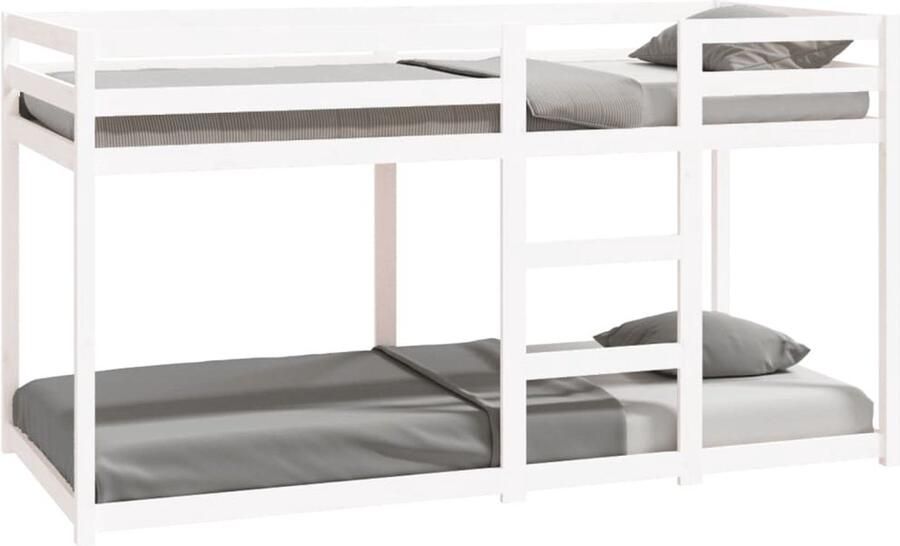 VidaXL Stapelbed massief grenenhout wit 90x200 cm