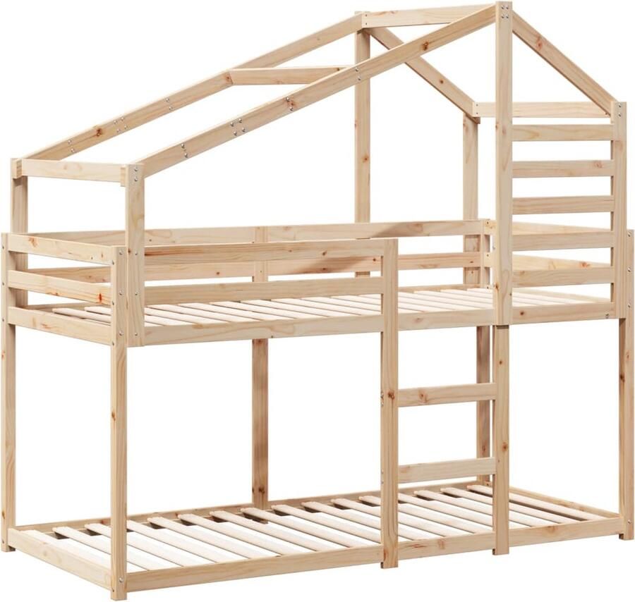 VidaXL Stapelbedframe zonder matras massief grenenhout 90x190 cm - Foto 3