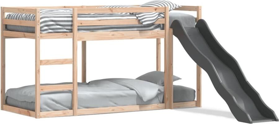 VidaXL Stapelbed met glijbaan en ladder massief grenenhout 75x190 cm