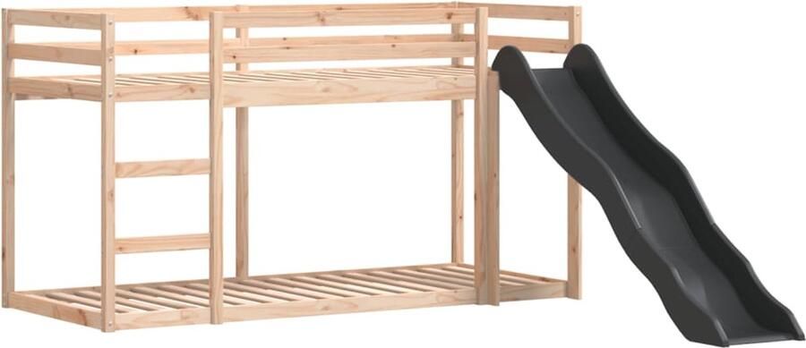 VidaXL Stapelbed met glijbaan en ladder massief grenenhout 90x200 cm