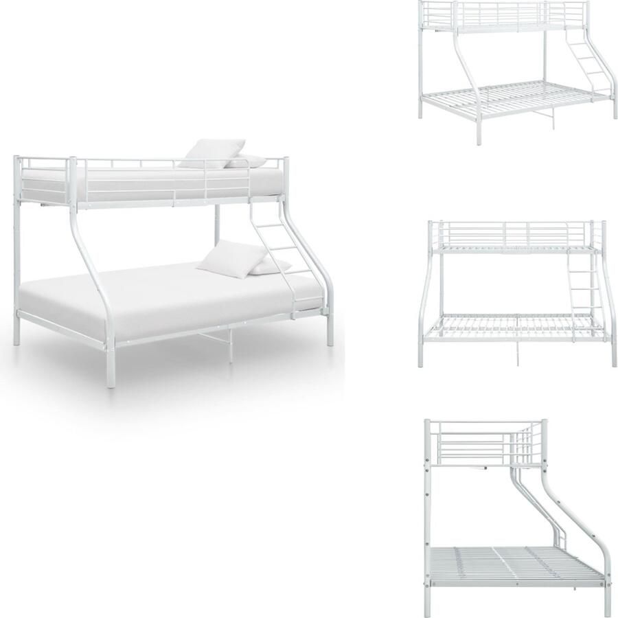 VidaXL Stapelbed Metaal 152 cm hoog 97.5 x 210 cm Bovenste bed 147.5 x 210 cm Onderste bed