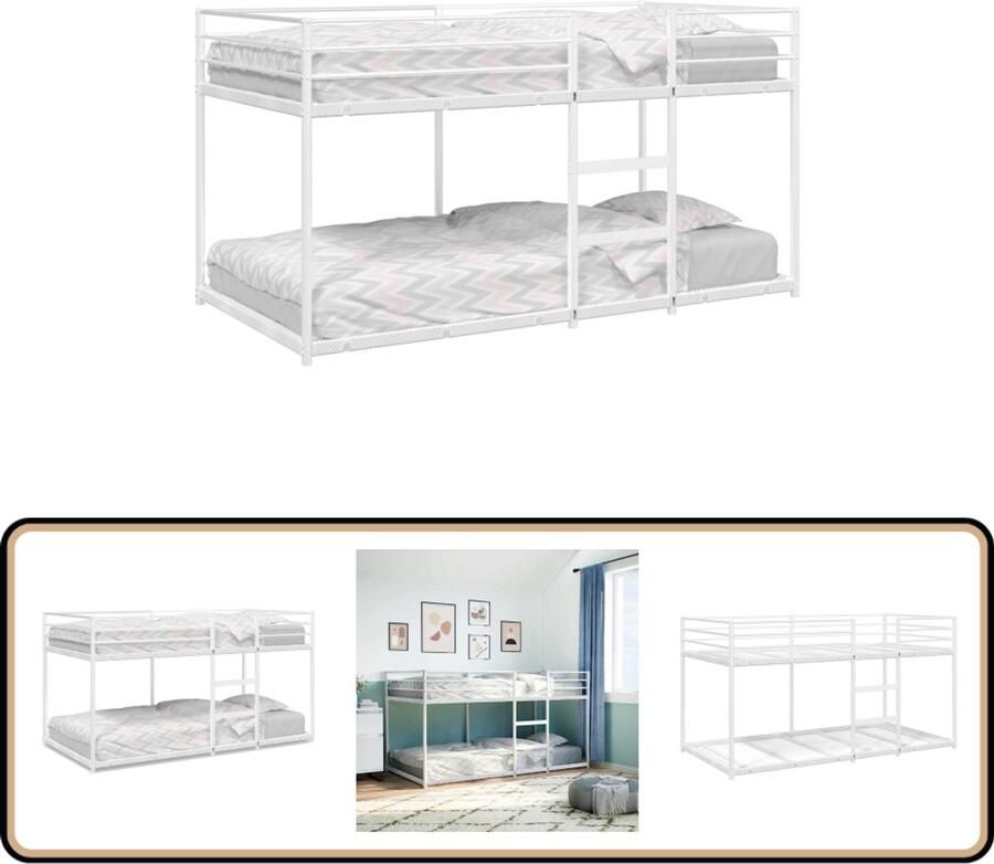 VidaXL Stapelbed zonder matras 100x190 cm staal wit