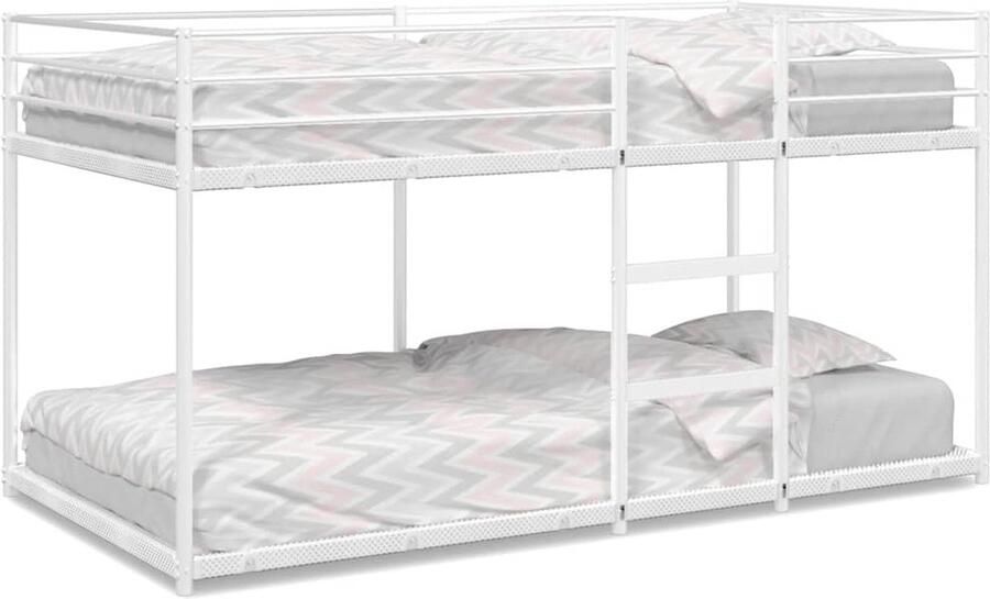 VidaXL Stapelbed zonder matras 100x190 cm staal wit