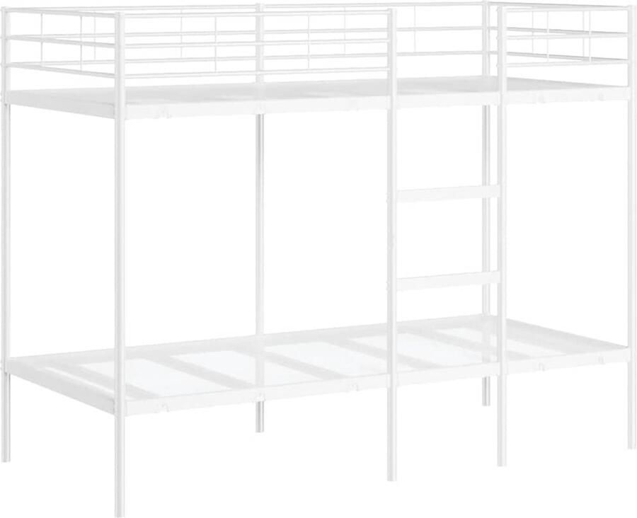 VidaXL Stapelbed zonder matras 100x190 cm staal wit