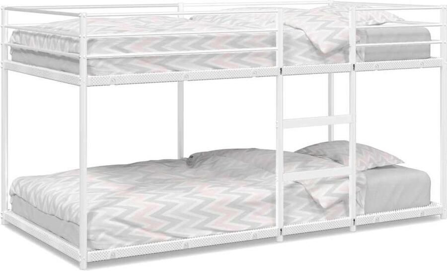 VidaXL Stapelbed zonder matras 75x190 cm staal wit