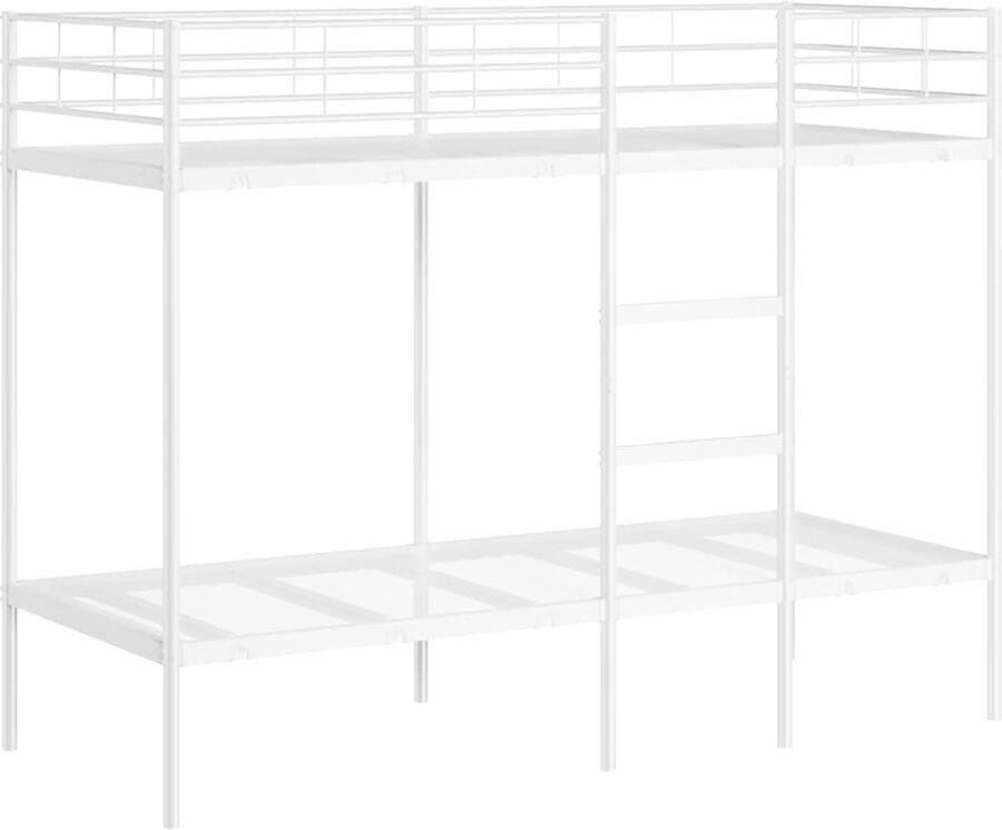 VidaXL Stapelbed zonder matras 75x190 cm staal wit