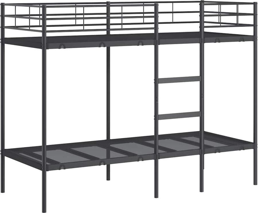 VidaXL Stapelbed zonder matras 75x190 cm staal zwart