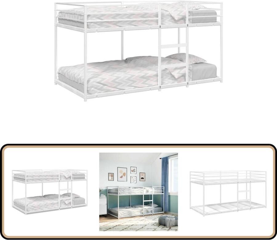 VidaXL Stapelbed zonder matras 80x200 cm staal wit
