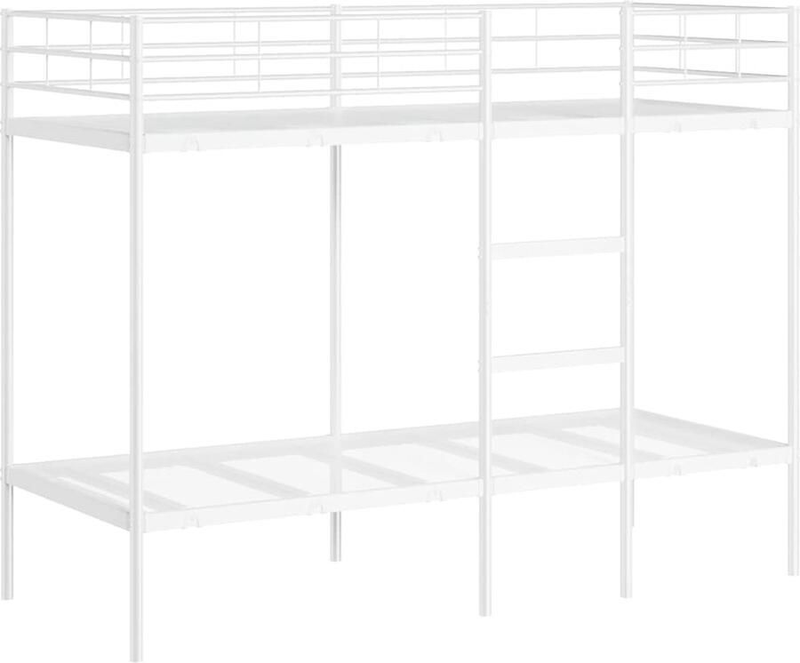 VidaXL Stapelbed zonder matras 80x200 cm staal wit