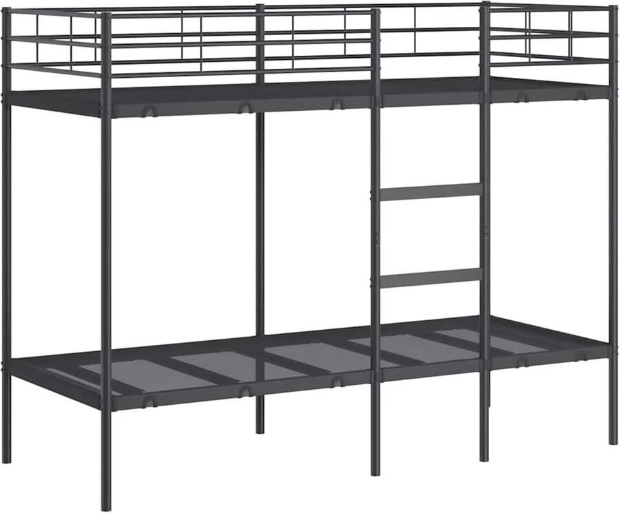 VidaXL Stapelbed zonder matras 80x200 cm staal zwart