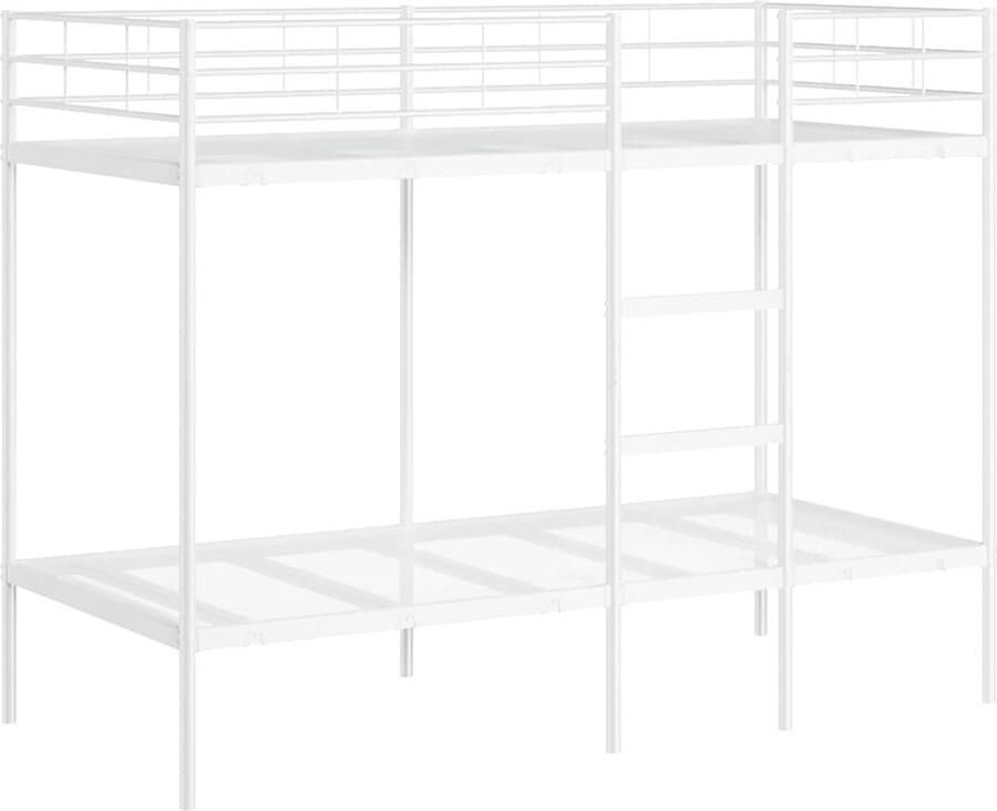 VidaXL Stapelbed zonder matras 90x200 cm staal wit