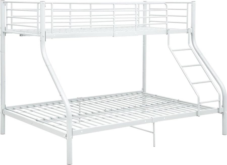 Vida XL Stapelbedframe metaal wit 140x200 cm 90x200 cm SKU: V287903 - Foto 3