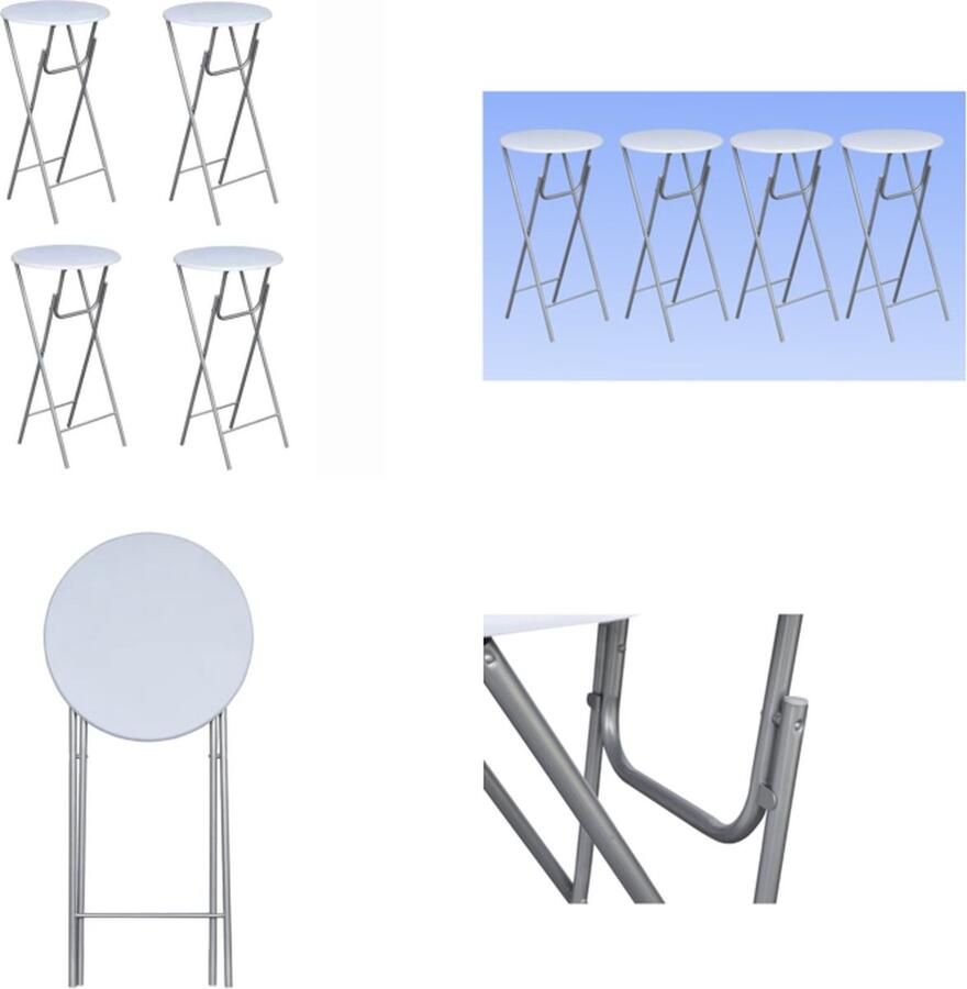 VidaXL Statafels met MDF tafelblad wit 4 st Bartafel Bartafels Bistrotafel Bistrotafels