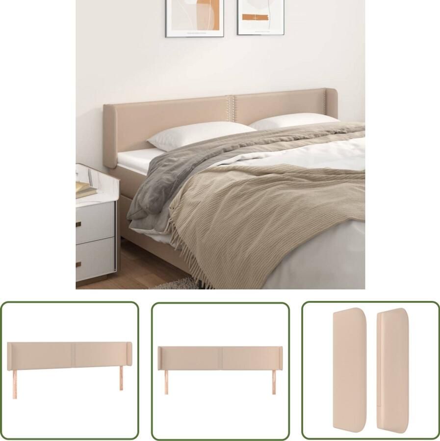 VidaXL Stijlvol Cappuccino Hoofdbord van Kunstleer Hoofd Bord Kapstok Bedroom Decor Bruine Hoofdboard Leder Look Vintage Headboard Comfortabel Hoofdbord