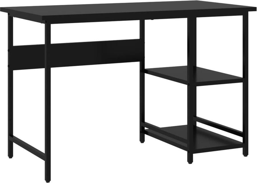 The Living Store Computerbureau IndustriÃle stijl 105 x 55 x 72 cm Zwart MDF en metaal Computerbureau Industrieel Bureau Zwart Bureaus Mdf Bureaublad