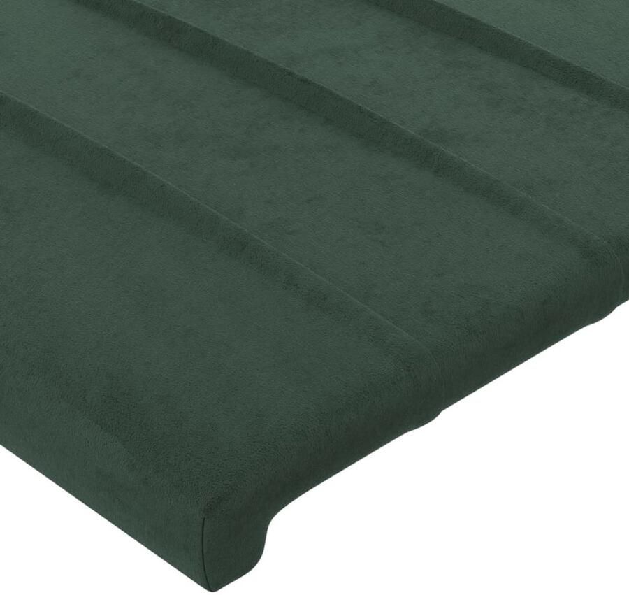The Living Store Hoofdbord met randen 93x23x118 128 cm fluweel donkergroen Hoofd Bord Hoofdkussen Beddecoratie Velvet Groen - Foto 2