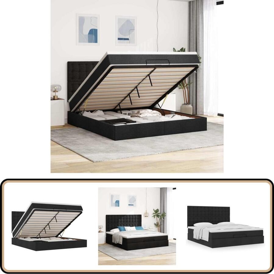 VidaXL Stijlvol Ottoman Bed 180x200cm Inclusief Matras Ottoman Bed Boxspringbed Tweepersoonsbed Stapelbed Platformbed