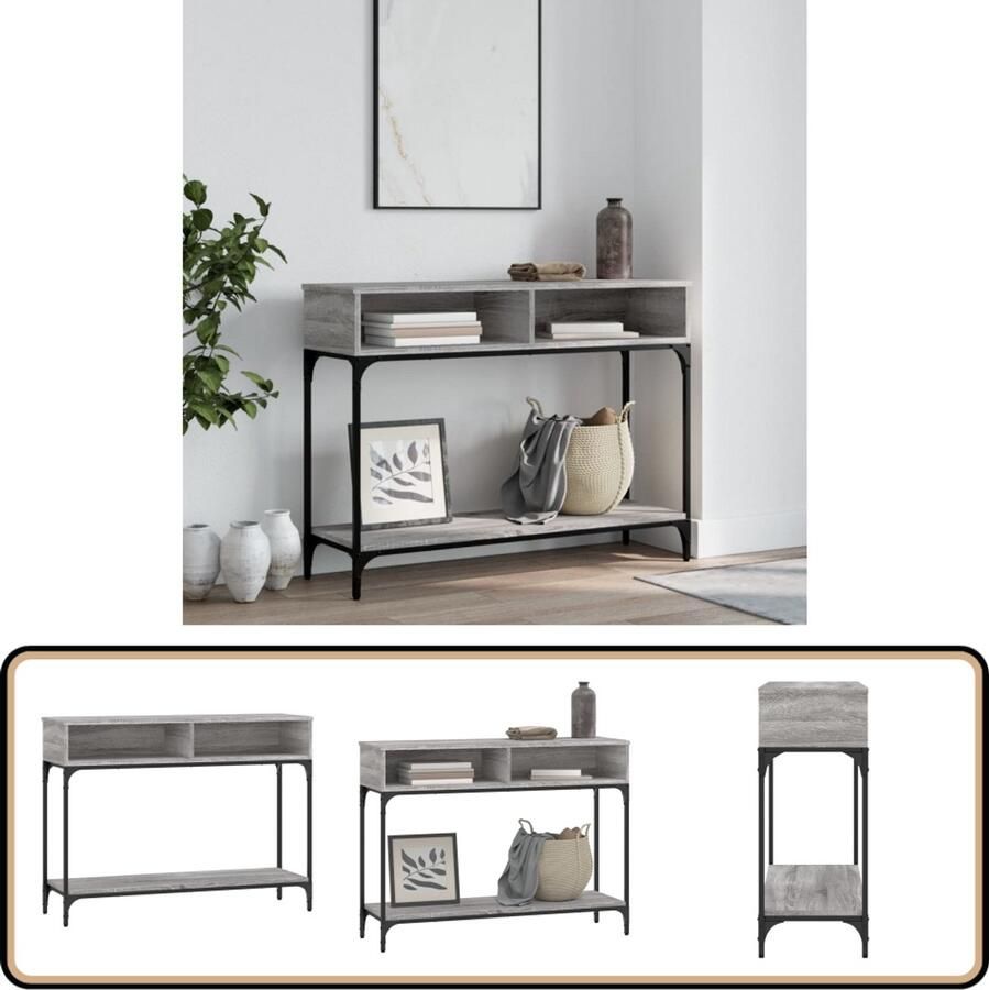 VidaXL Stijlvolle Wandtafel Grijs Sonoma Eiken 100x30 5x75 cm Wandtafel Grijze Wandtafel Houten Wandtafel Industriële Wandtafel Vintage Wandtafel Modern Design Hallentafel Entreeplank Tv Stand Opbergplank