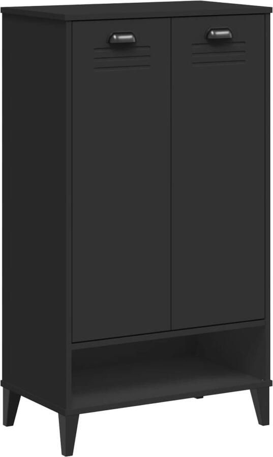 VidaXL Stijlvolle zwarte schoenenkast VIKEN 10 paar schoenen Schoenenkast Schoenenopbergers Houten Schoenenkast Zwarte Schoenenkast Entreebankje - Foto 2