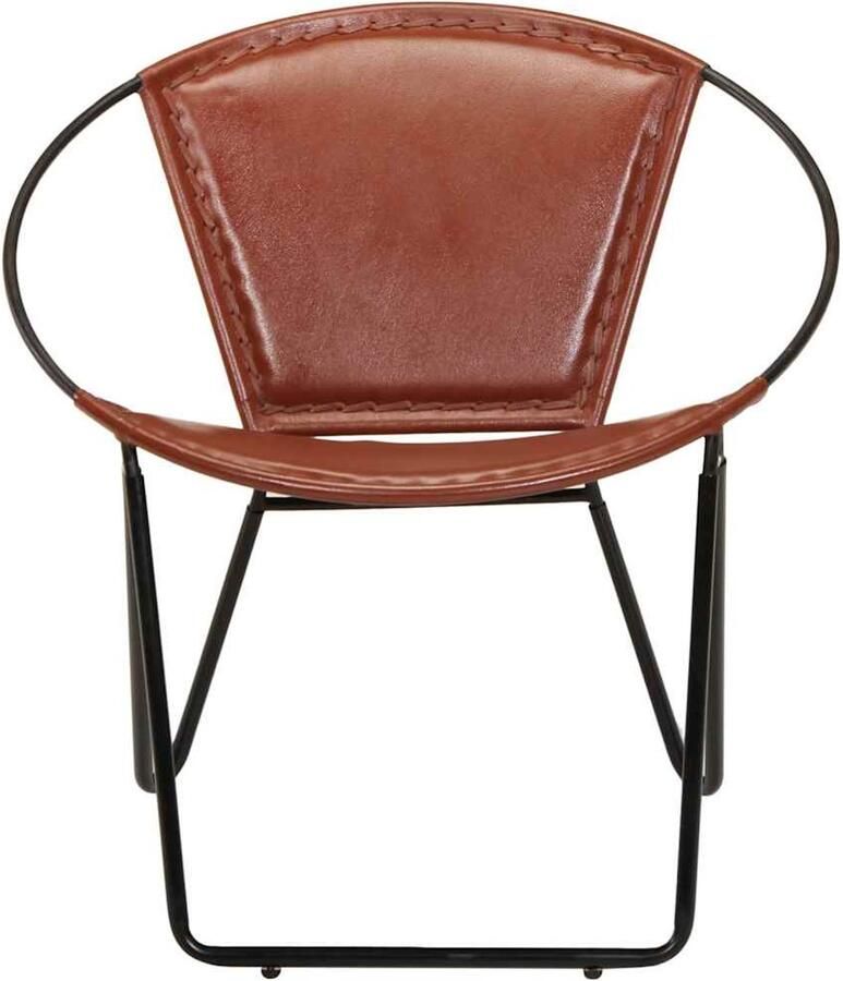 VidaXL Stoel echt leer bruin