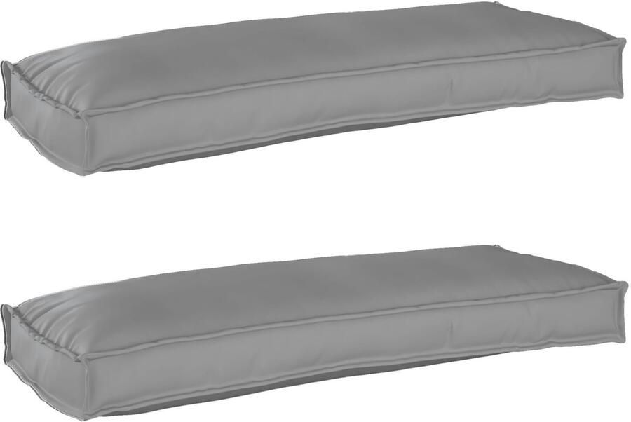 VidaXL Palletkussens Voor Bank 2 Stuks Grijs 100 x 40 x 8 cm Oxford Stof