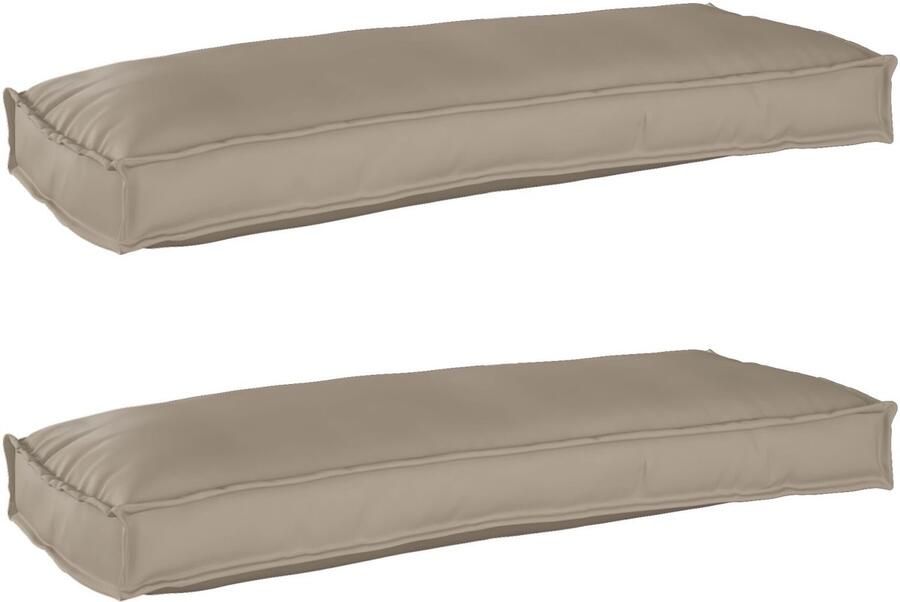 VidaXL Ligbedkussens voor bank 2 stuks Taupe 100 x 40 x 8 cm Oxford stof