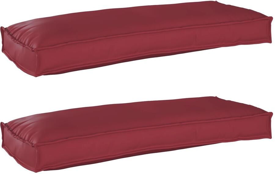 VidaXL Palletkussens voor je Bank 2 stuks in Bordeauxrood 100x40x8 cm van Oxford Stof - Foto 2