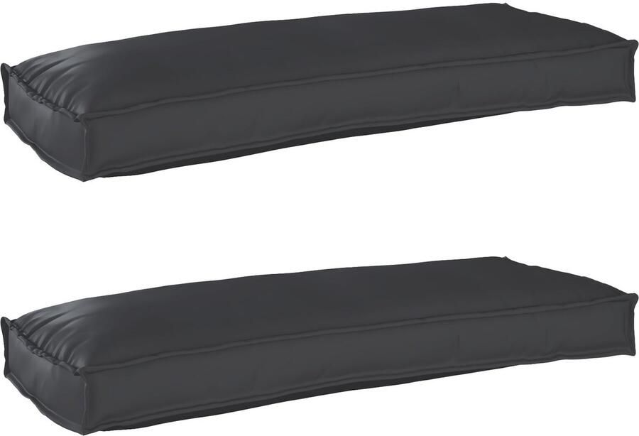 VidaXL Pallet Kussens voor Bank 2 stuks Zwart 100x40x8 cm Oxford Stof