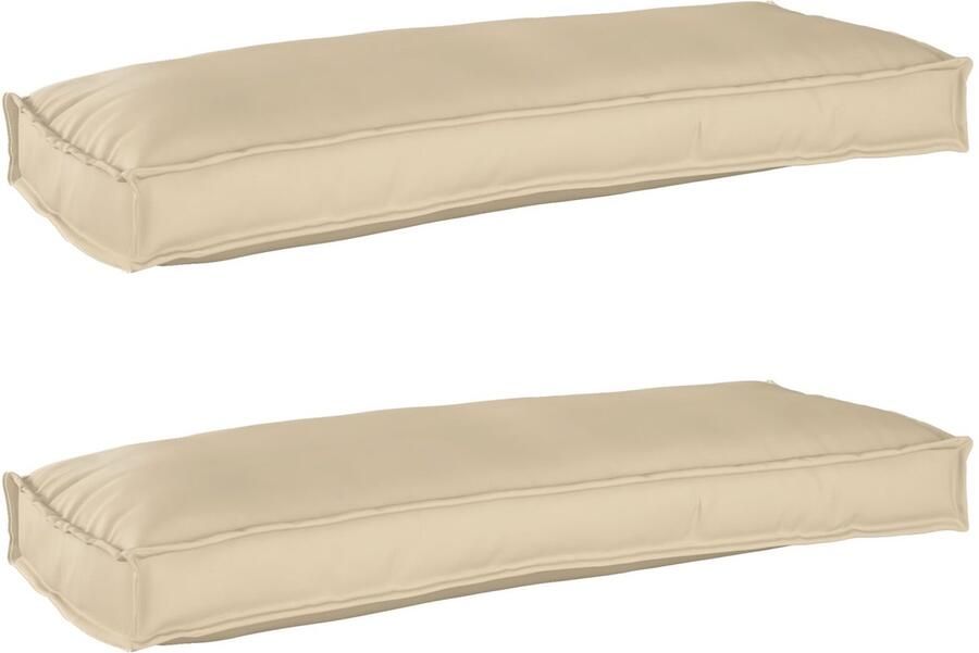 VidaXL Palletkussens voor de bank 2 stuks Beige 100 x 40 x 8 cm Oxford stof - Foto 2