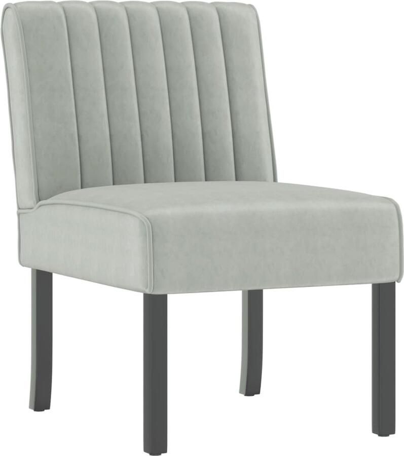 VidaXL Fluwelen Stoel Lichtgrijs Comfortabel Design Accentstoel Fluweel Stoel Lounge Stoel Eetkamerstoelen Design Stoel