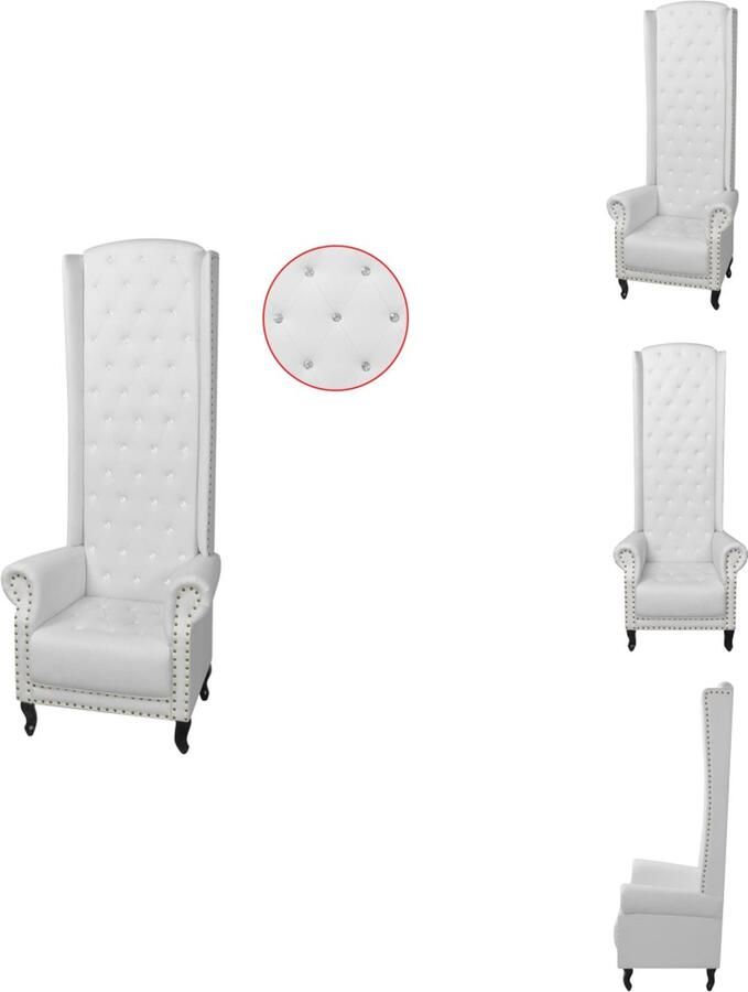 VidaXL Stoel met hoge rugleuning kunstleer wit