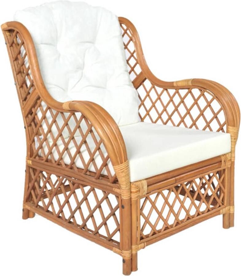 VidaXL -Stoel-met-kussen-natuurlijk-rattan-en-linnen-lichtbruin