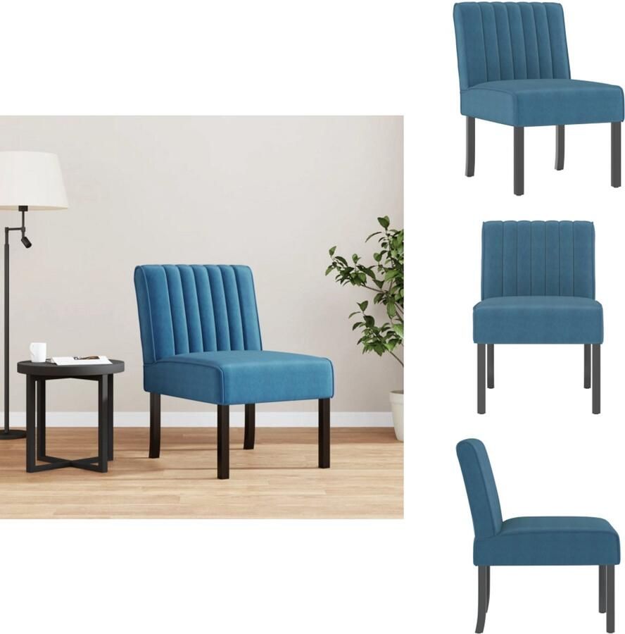 VidaXL Stoel Stoelen Accentstoel Loungestoel Stoel fluweel blauw