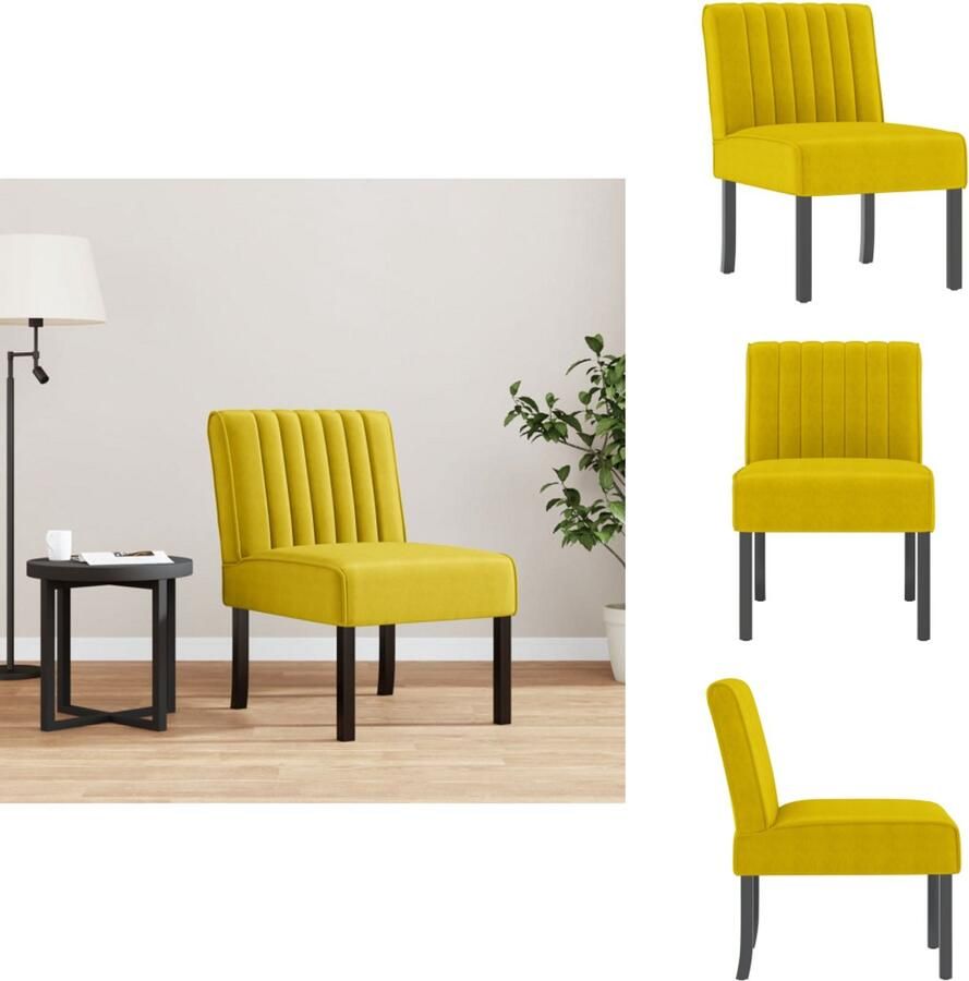 VidaXL Stoel Stoelen Accentstoel Loungestoel Stoel fluweel geel