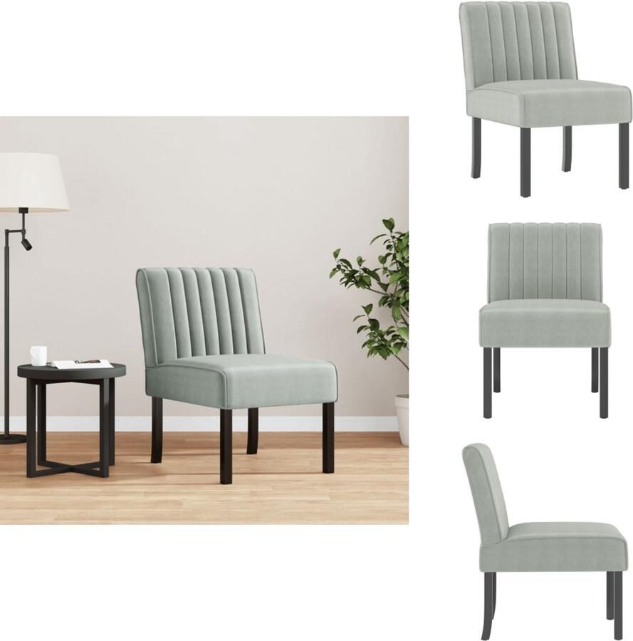 VidaXL Stoel Stoelen Accentstoel Loungestoel Stoel fluweel lichtgrijs