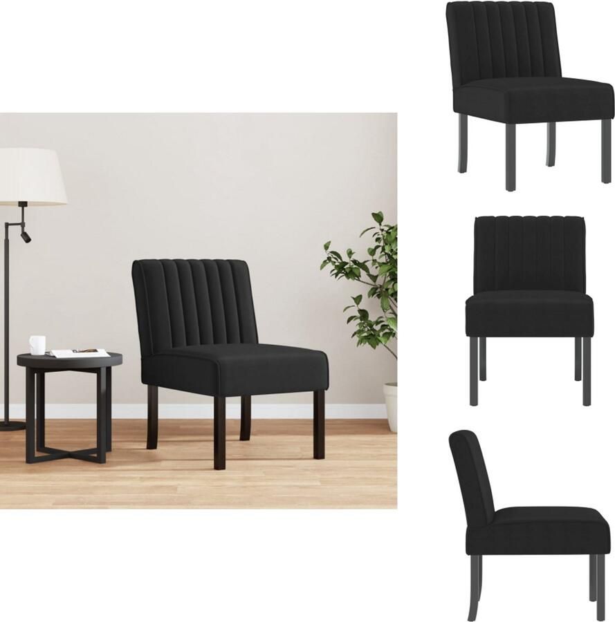 VidaXL Stoel Stoelen Accentstoel Loungestoel Stoel fluweel zwart