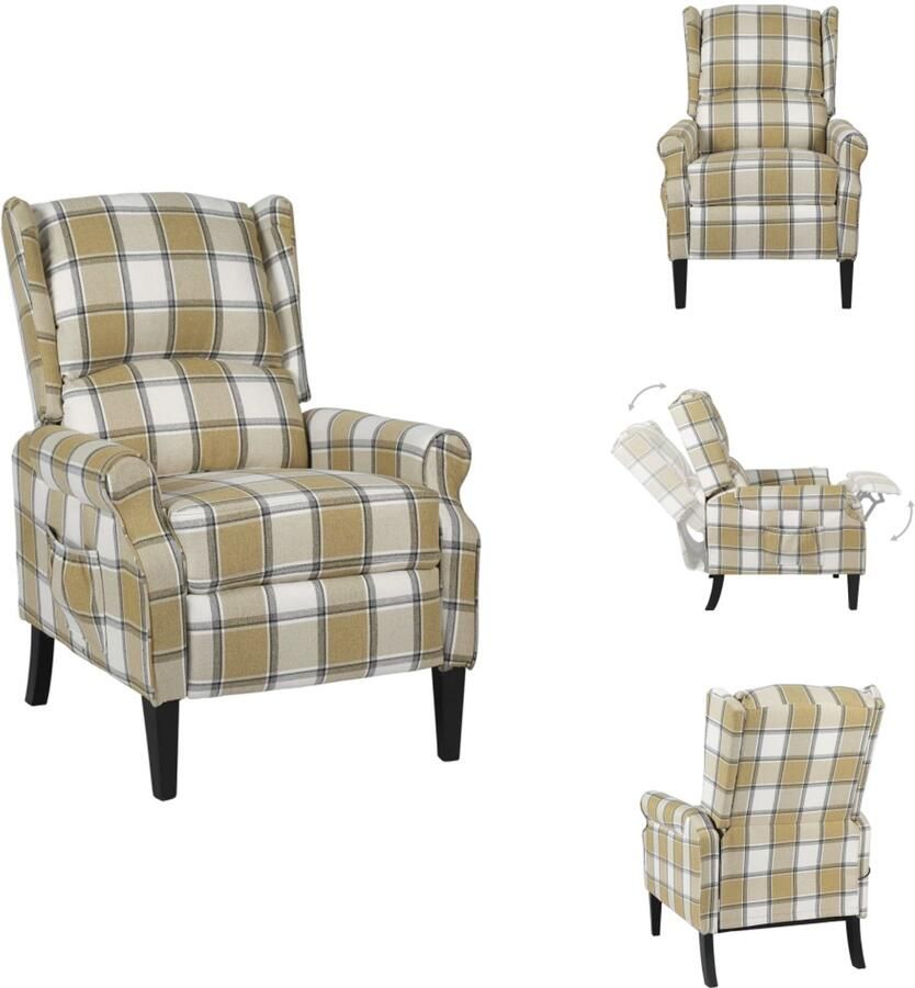 VidaXL Stoel Stoelen Leunstoel Armstoel Fauteuil stof groen